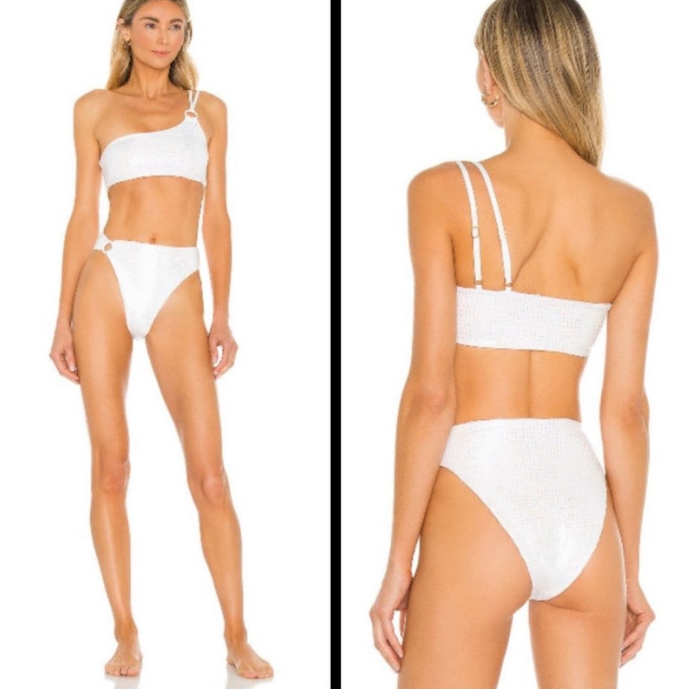 NEW! LSpace Set Indiana top and Jones Bottom Bitsy in gloss white gator - Picture 6 of 15